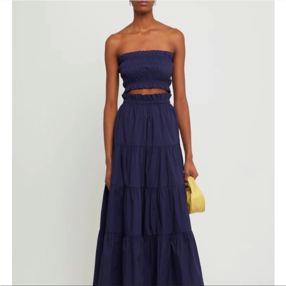 Kourt Allery Navy 100% Cotton Boho Top and Skirt Set Sz M